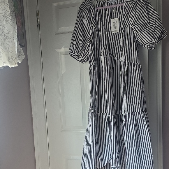 Striped Black and White Dress - Picture 1 of 1